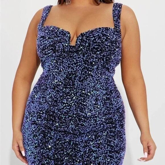 Fashion NOVA NWT Sequin soft, mermaid style dress size 2X - Picture 3 of 14